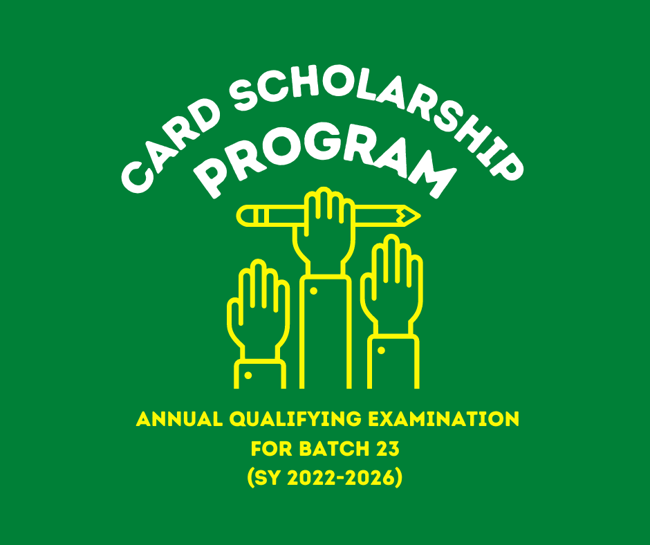 CARD Scholarship Program Annual Qualifying Examination for Batch 23 (Sy 2022-2026)