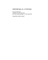 CARD SME Bank, Inc. FS 2013