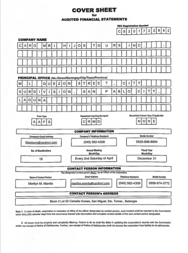 CARD MRI HIJOS TOUR Inc AFS 2024